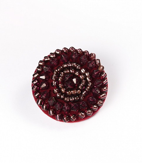 Burgandy Beaded Button Size 50L x10 - Click Image to Close